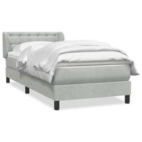 vidaXL Box Spring Lova su čiužiniu Šviesiai pilka 90x210 cm Velvet
