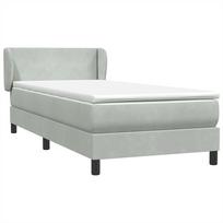 vidaXL Box Spring Lova su čiužiniu Šviesiai pilka 90x210 cm Velvet