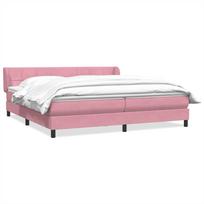 vidaXL Box Spring Lova su čiužiniais Rožinis 180x210 cm Velvet