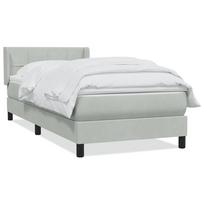 vidaXL Box Spring Lova su čiužiniu Šviesiai pilka 90x210 cm Velvet