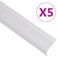 vidaXL Profiliai laiptams, 5vnt., sidabro, 100 cm, aliuminis, L formos
