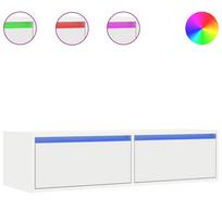 vidaXL Televizoriaus spintelė su LED apšvietimu, balta, 100X35,5x25 cm