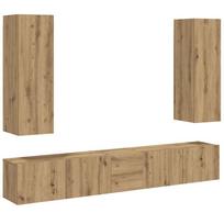 vidaXL 5 dalių sieninis televizoriaus spintelės komplektas Artisan Oak