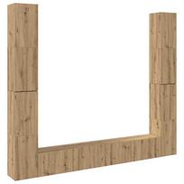 vidaXL 6 dalių sieninis televizoriaus spintelės komplektas Artisan Oak