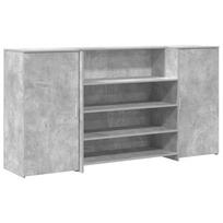 vidaXL Registratūra, betono pilkas, 200x50x103,5 cm, apdirbta mediena