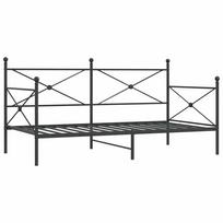 vidaXL Dieninė lova be čiužinio Juoda 100x190 cm Plienas