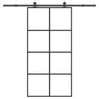 vidaXL Stumdomos durys su įrangos rinkiniu, 102,5x205cm, ESG/aliuminis