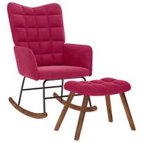 vidaXL supama kėdė su taburete Wine Red Velvet