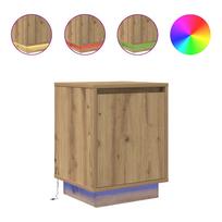 vidaXL Spintelės prie lovos su LED lemputėmis 2 vnt Artisan Oak