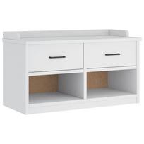 vidaXL Prieškambario suoliukas SANDNES baltas 87x40x50 pušies masyvo