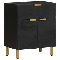 vidaXL Spintelė prie lovos Juoda 50x33x60 cm Inžinierinė mediena