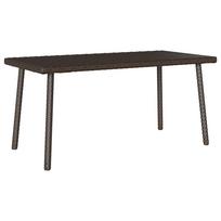 vidaXL sodo kavos staliukas stačiakampis ruda 80x40x37 cm poliratanas