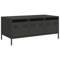 vidaXL kavos staliukas juodas 101,5x50x43,5cm šaltai valcuotas plienas