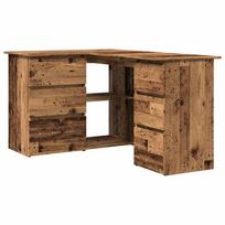 vidaXL kampinis rašomasis stalas Senas medis 145x100x76 cm