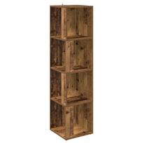 vidaXL kampinė spintelė Old Wood 33x33x132 cm Engineered Wood