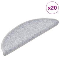 vidaXL Laiptų kilimėliai, 20 vnt., 56x17x3 cm, šviesiai pilki, pusapvaliai