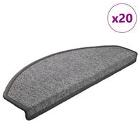 vidaXL Laiptų kilimėliai, 20 vnt., 65x24x4 cm, tamsiai pilki, pusapvaliai, dideli