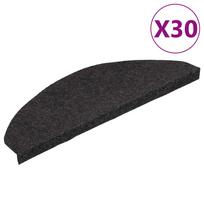 vidaXL Lipnūs laiptų kilimėliai, 30vnt., juodi, 65x22,5x3,5cm