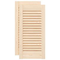 vidaXL Spintelės durelės, 2vnt., 61,5x29,5cm, pušis, žaliuzių dizaino
