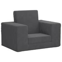 vidaXL Vaikiška sofa-lova, antracito spalvos, minkštas pliušas