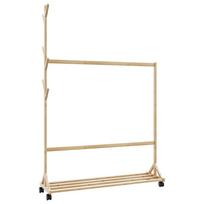 vidaXL drabužių kabykla su kabliukais ir ratukais 100x35x157 cm