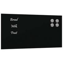 vidaXL Sieninė magnetinė lenta, juoda, 40x20cm, grūdintas stiklas