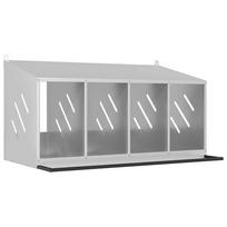vidaXL viščiukų lizdų dėžutė su 4 skyriais cinkuoto sidabro metalo