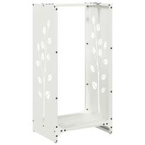 vidaXL Stovas malkoms, balta, 40x30x80 cm, šaltai valcuotas plienas