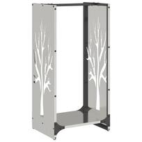 vidaXL Stovas malkoms, 40x30x80 cm, nerūdijantis plienas