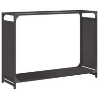 vidaXL Stovas malkoms, juodos, 90x28x65 cm, šaltai valcuotas plienas