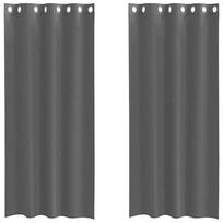 vidaXL Voile užuolaidos su įvorėmis, 2vnt., tamsiai pilkas, 140x245cm