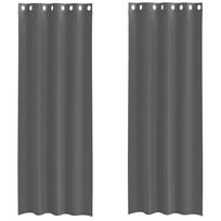 vidaXL Voile užuolaidos su įvorėmis, 2vnt., tamsiai pilkas, 140x300cm