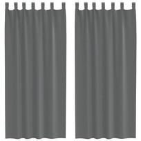 vidaXL Voile užuolaidos su kilpomis, 2vnt., tamsiai pilkas, 140x245cm