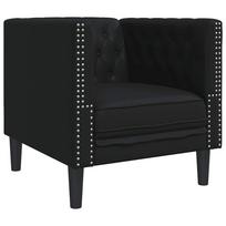 vidaXL Chesterfield sofos kėdė juoda dirbtinė oda