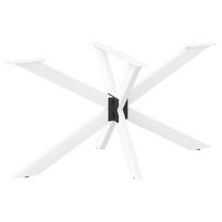 vidaXL Valgomojo stalo koja, voro formos, balta, 120x68x(72-73) cm, plienas