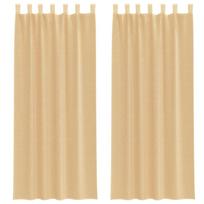vidaXL Voile užuolaidos su kilpomis, 2vnt., smėlio spalvos, 140x260cm
