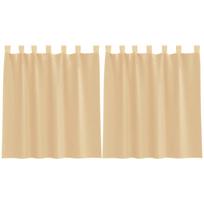 vidaXL Voile užuolaidos su kilpomis, 2vnt., smėlio spalvos, 140x140cm