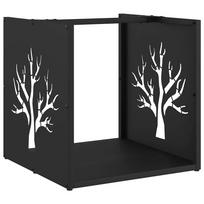 vidaXL Stovas malkoms, juodos, 40x40x40 cm, šaltai valcuotas plienas