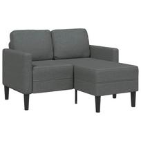 vidaXL Dvivietė sofa su šezlongu, L formos, tamsiai pilka, 125 cm, audinys