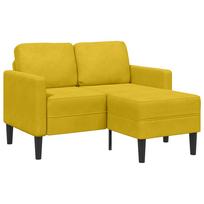 vidaXL dvivietė sofa su gultu L formos geltona 125 cm aksomas