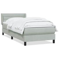 vidaXL Box Spring Lova su čiužiniu Šviesiai pilka 90x210 cm Velvet