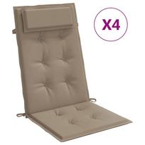 vidaXL Kėdės pagalvėlės, 4vnt., taupe spalvos, oksfordo audinys