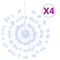 vidaXL Kalėdiniai šviestuvai fejerverkai, 4vnt., šalti balti, 140 LED