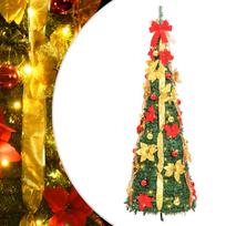 vidaXL Išskleidžiama dirbtinė Kalėdų eglutė, žalia, 150cm, 100 LED