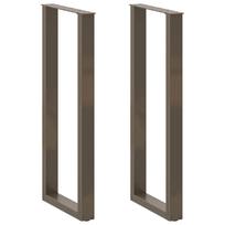 vidaXL Baro stalo kojos, U formos, 2 vnt., natūralus plienas, 40x(110-111) cm, plienas