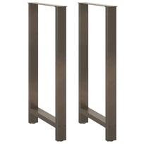 vidaXL Baro stalo kojos, 2 vnt., 60x(110-111) cm, natūralus plienas