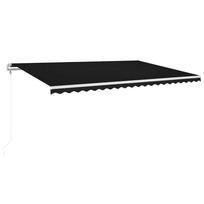 vidaXL Automatinė markizė su LED/vėjo jutikliu, antracito, 500x350cm