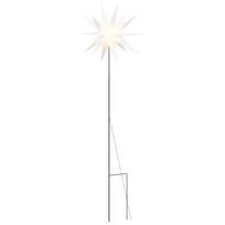 vidaXL Kalėdinis šviestuvas su kuoliuku ir LED, baltas, 57cm