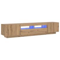 vidaXL televizoriaus spintelė su LED lemputėmis Artisan ąžuolas