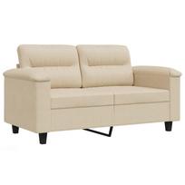 vidaXL Dvivietė sofa, kreminės spalvos, 120cm, mikropluošto audinys